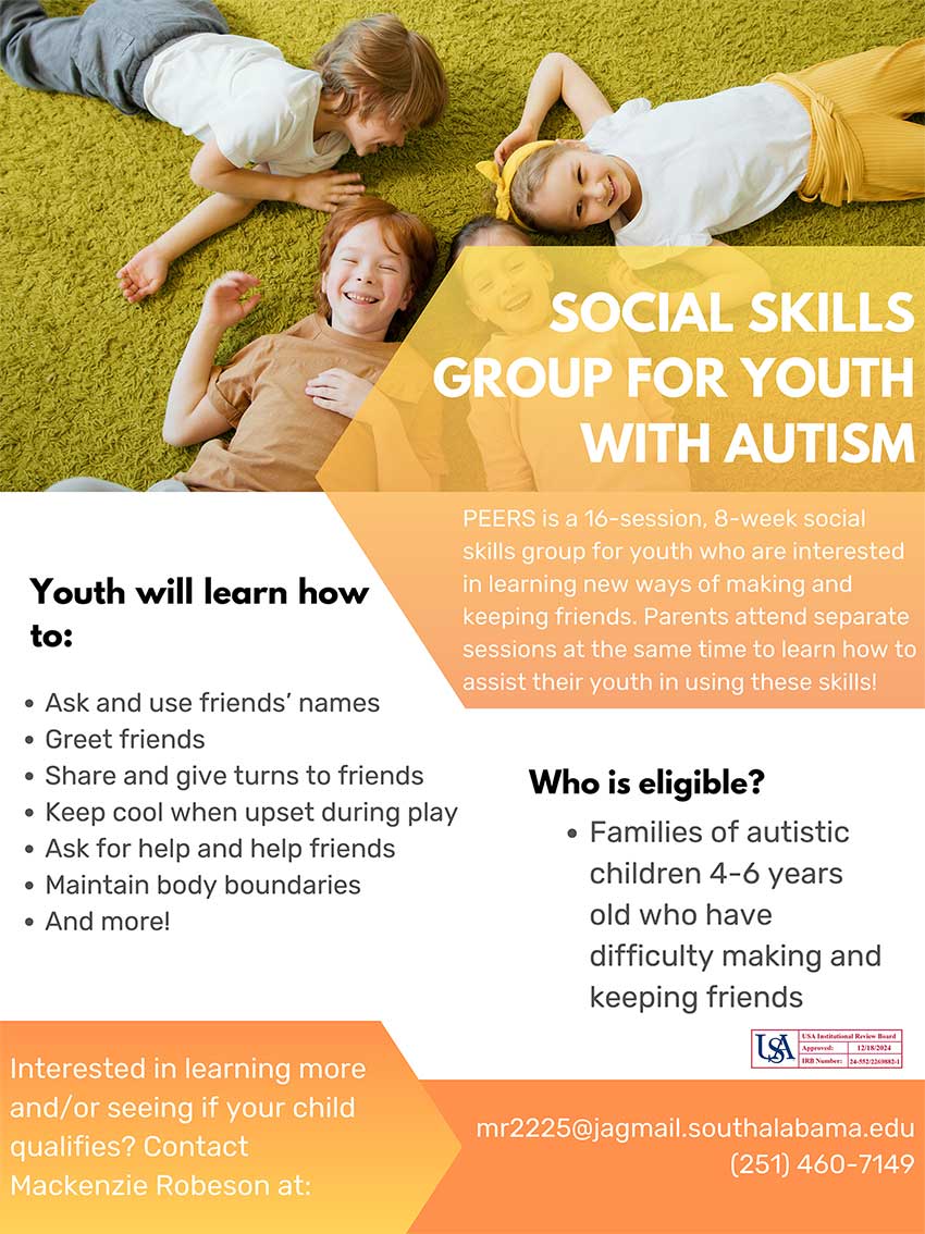 Social Skills Group for Youth with Autism linked to accessible PDF