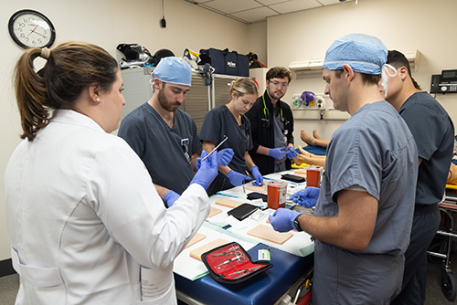 Medical students in simulation lab