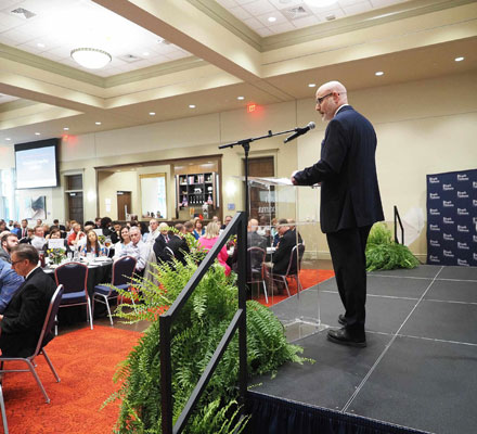 Dr. Andel at the podium Dr. Andel at the podium
