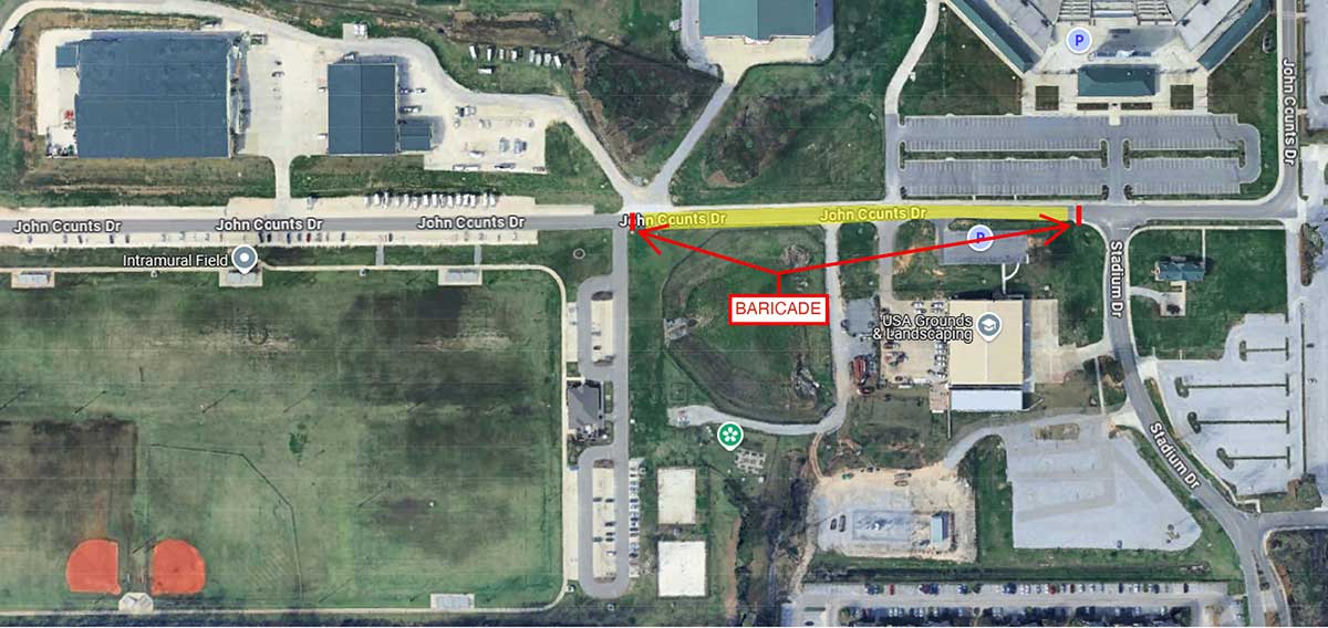 John Counts Dr Closure Map