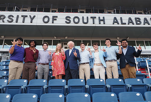 IFC Leadership with President Bonner, Dr. Kent, and Gil Moreno