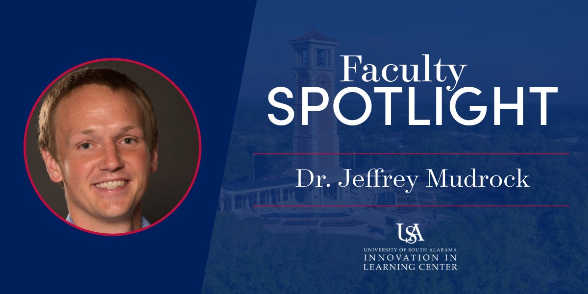 faculty spotlight banner showing photo of Dr. Jeffrey Mudrock